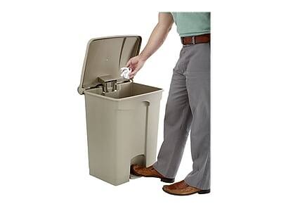Alt View 2. Safco - Safco Indoor Step Trash Can, Tan Plastic, 17 Gal. (9922TN) - Tan.