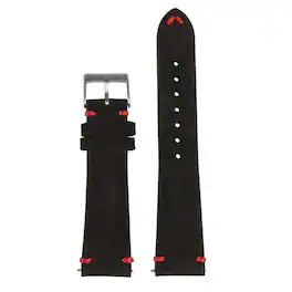 StrapsCo - Everyday Suede Watch Band Strap For Apple Watch - 40mm/41mm/42mm - Black & Red
