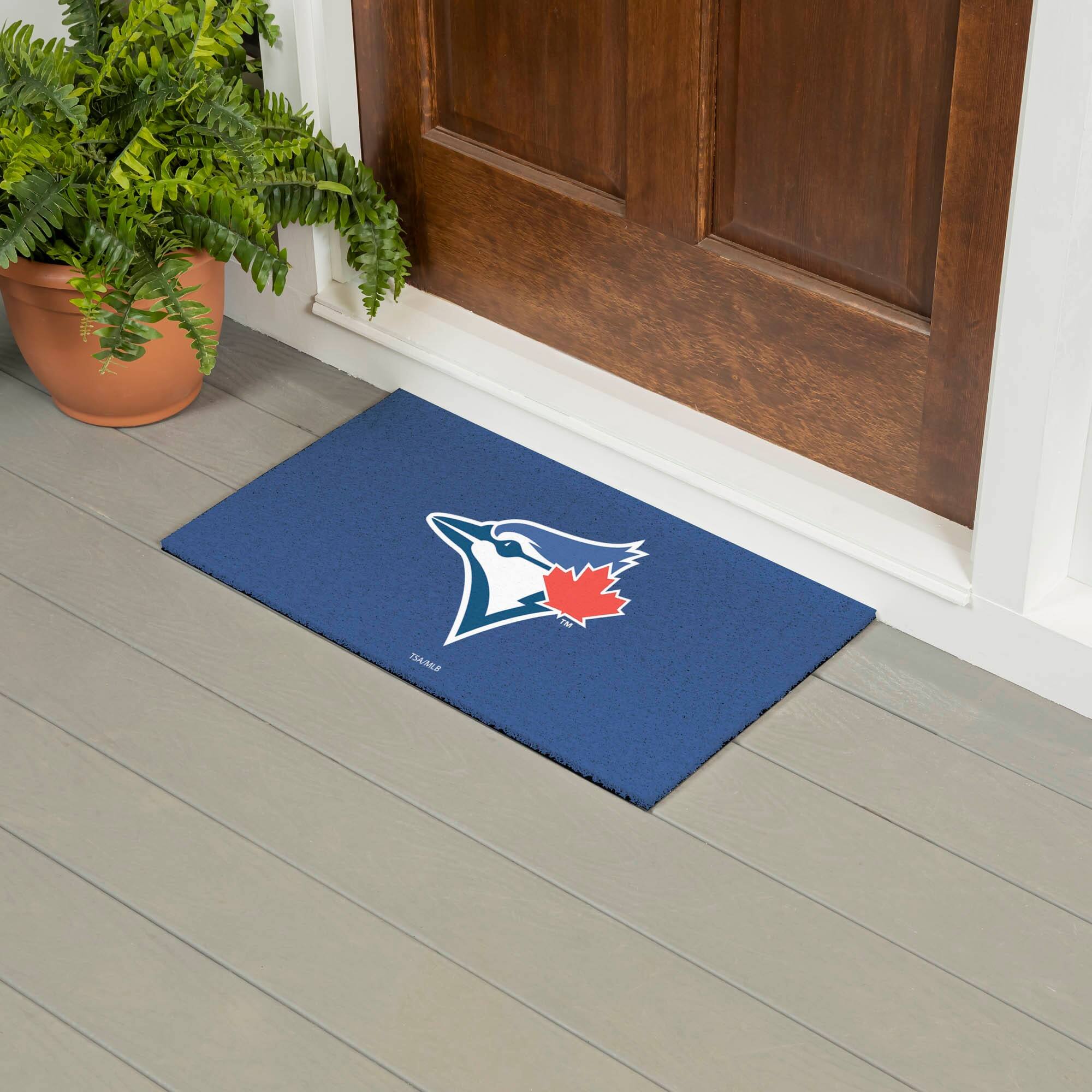 Alt View 1. Evergreen Enterprises - Toronto Blue Jays 28" x 16" Logo Indoor/Outdoor Trapper Mat - Multicolor.