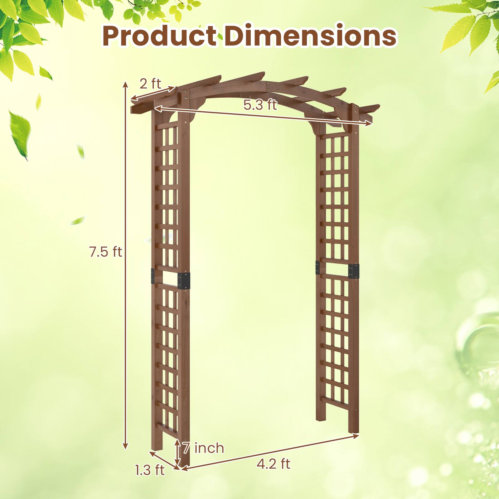 Product Dimensions: 2 ft, 5.3 ft, 7.5 ft, 1.3 ft, 7 inch, 4.2 ft
