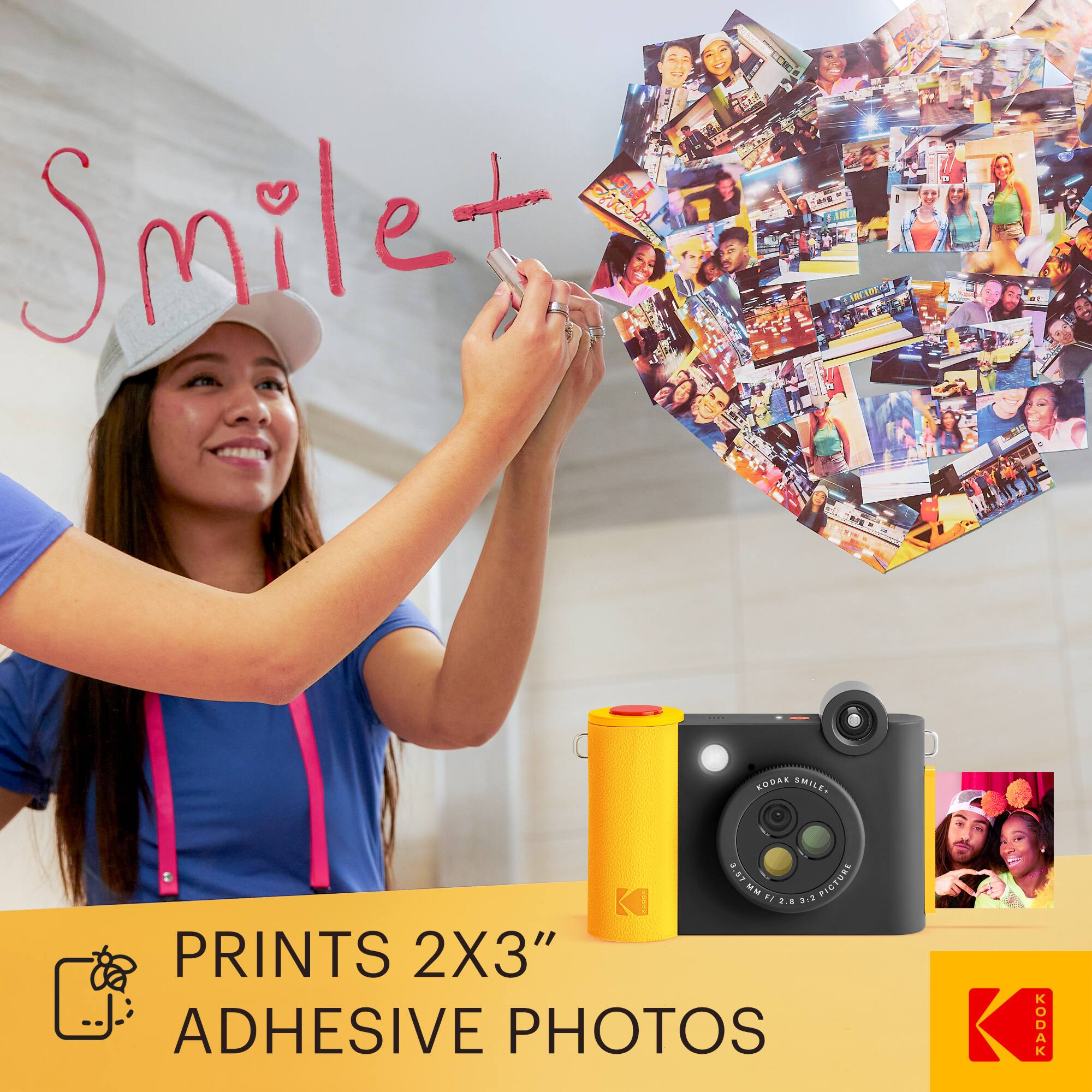 LEC 5 T4 Smile+ | SODAE SMILE. 3.87 PICTURE NM F1 2.8 2.2 PRINTS 2X3" ADHESIVE PHOTOS ODAK