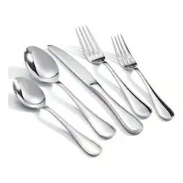 Dazzed Corner - 20 Piece Silverware Set for 4, 1Stainless Steel Flatware Set - Silver
