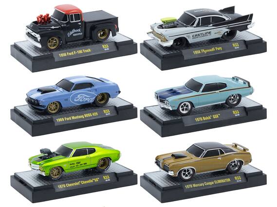 MSPE Edelbrock EQUIPPED F-100 Truck 1956 Ford R33 26-60
RI H/S CASTLINE CUCAMONDA R MANCHO Plymouth Fury 1958 R33 25-01
Ford R33 BOSS 429 26-04 1969 Ford Mustang
Buick GSX 1970 R33 25-05
Holey MS - - - - COETEOD K "SS" R33 25-06
Chevrolet Chevelle 1970 VETE R33 ELIMINATOR 25-02
Mercury Cougar 1970