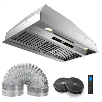 Front. Costway - Costway 30 Inch Under Cabinet Range Hood with 4 Fan Speeds, Touch/Gesture/Remote Control - Silver.