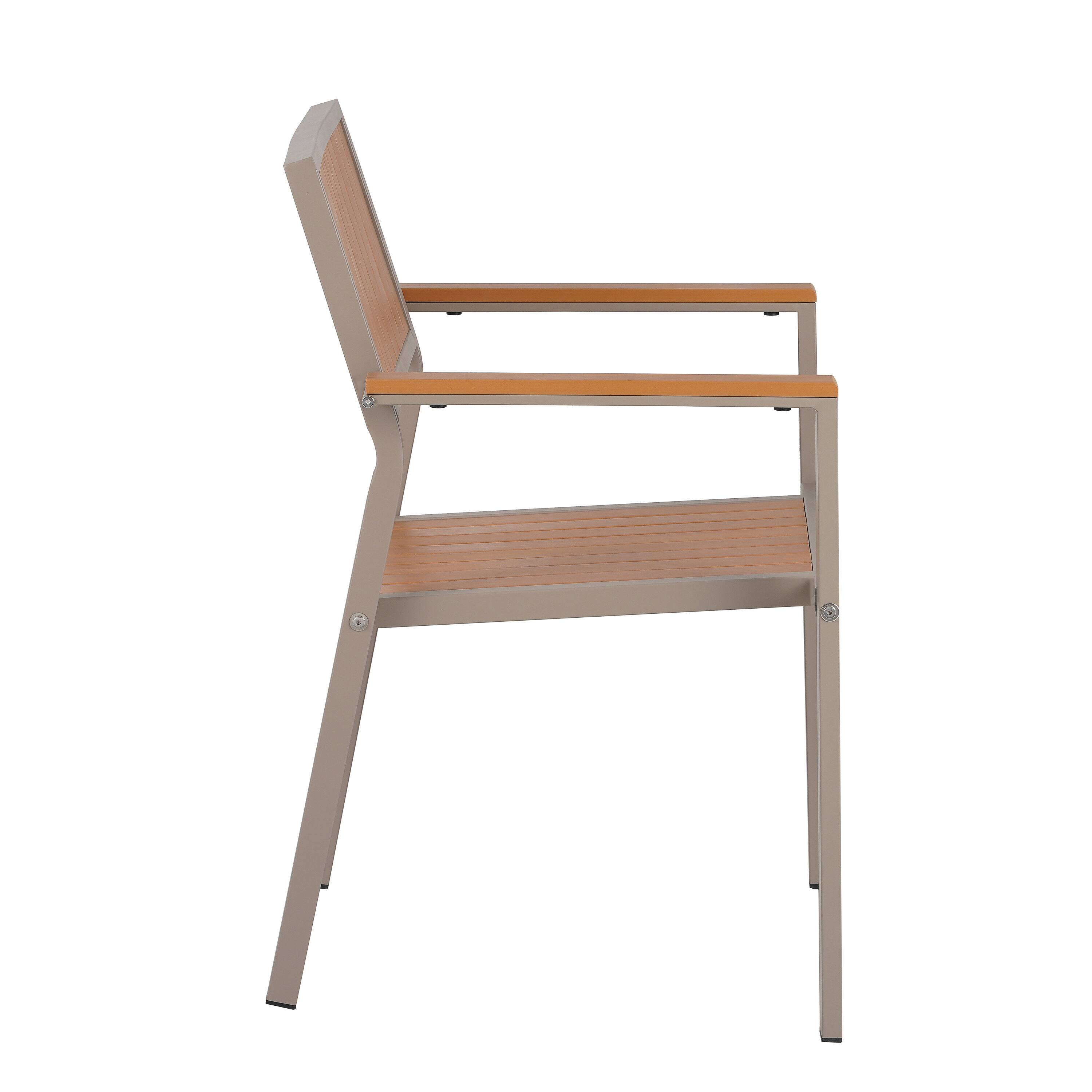 Alt View 7. Mondawe - 7-Piece Outdoor Dining Set with 6 Chairs and Extendable Table - Camel+Natural.