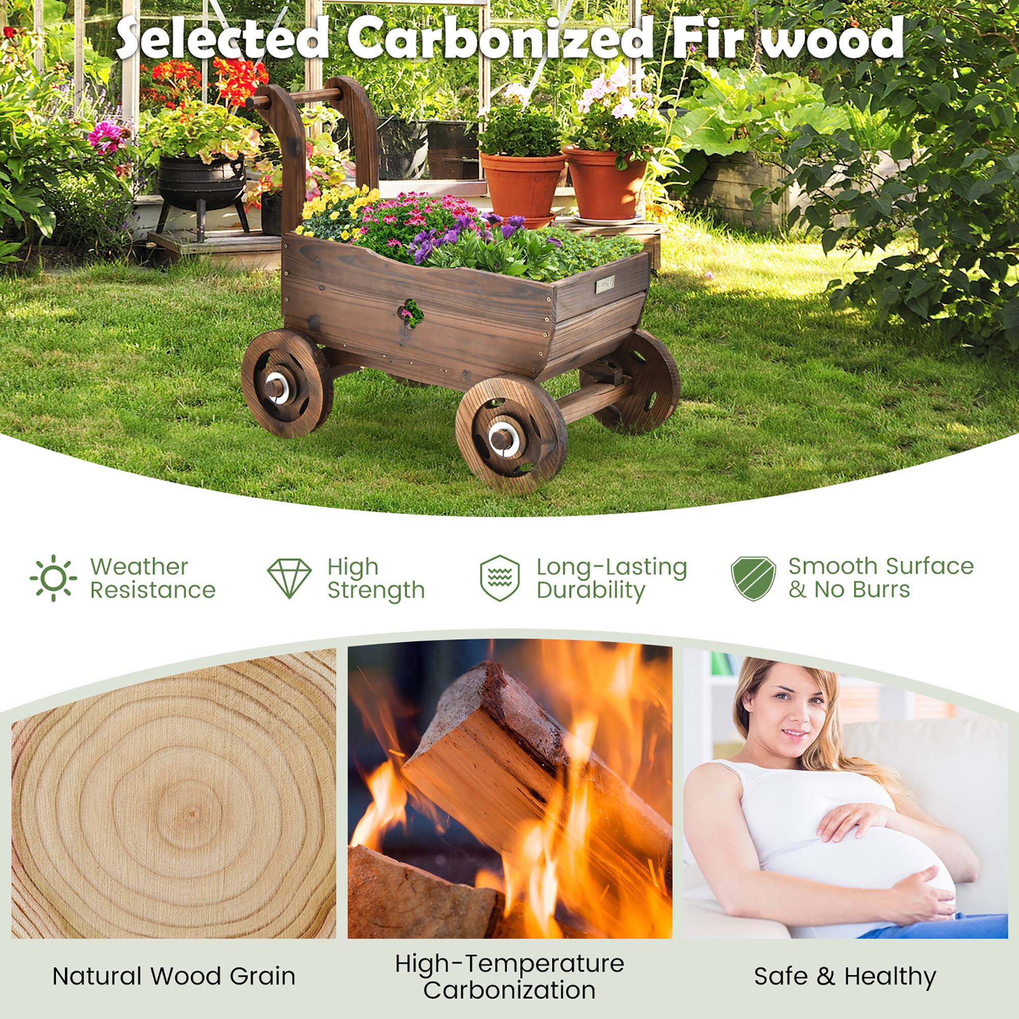 Selected Carbonized Fir wood Weather Resistance High Strength Long-Lasting Durability Smooth Surface & No Burrs Natural Wood Grain High-Temperature Carbonization Safe & Healthy