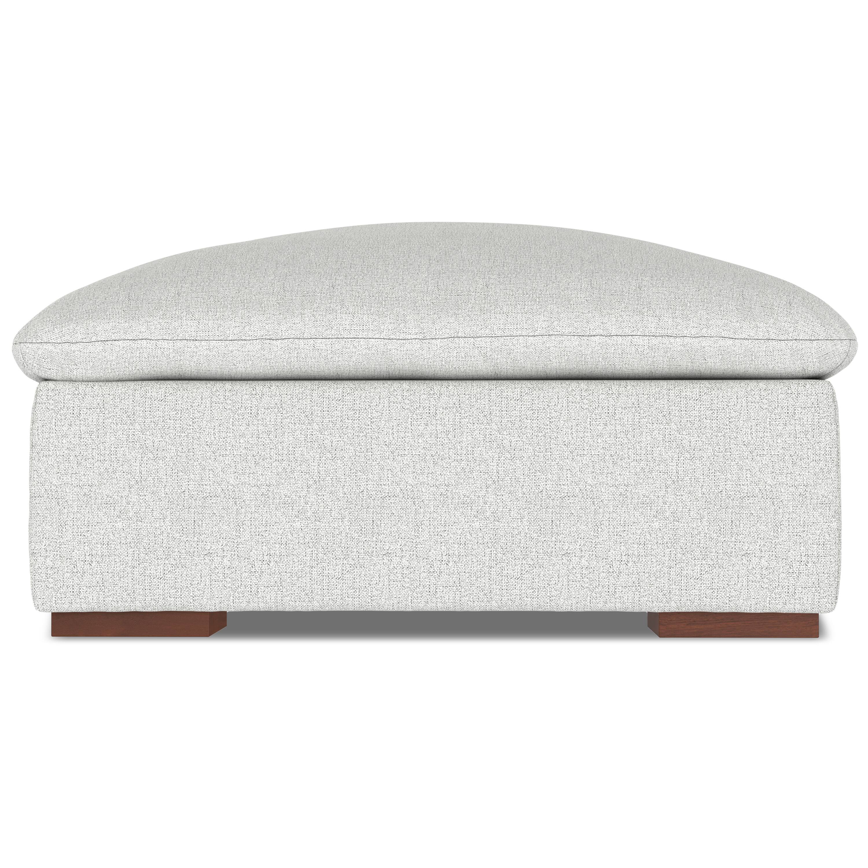 Left. Simpli Home - Jasmine Ottoman in Performance Fabric - Cloud Grey.