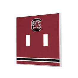 Keyscaper - South Carolina Gamecocks Stripe Design Double Toggle Light Switch Plate - Multicolor