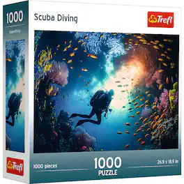 Trefl - Red Scuba Diver 1000 Piece Puzzle - Multicolor