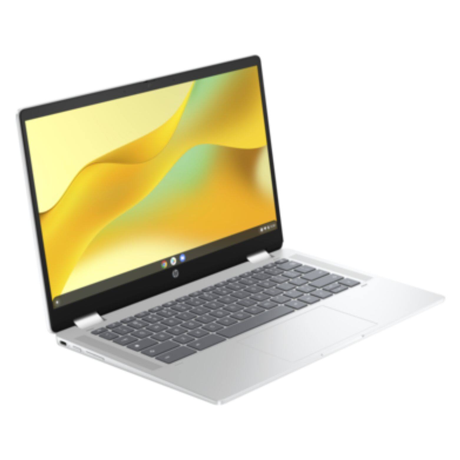 Alt View 2. HP - Chromebook x360 14b-cd0007ca 14" Intel Processor N100 0.8 GHz up to 3.4 GHz 4GB RAM 128GB UFS ChromeOS - Silver.