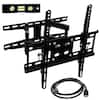 Front. Mount-It! - Full Motion Dual Arm TV Wall Mount w/ Extension for 19” – 50” TVs, Black - Black.