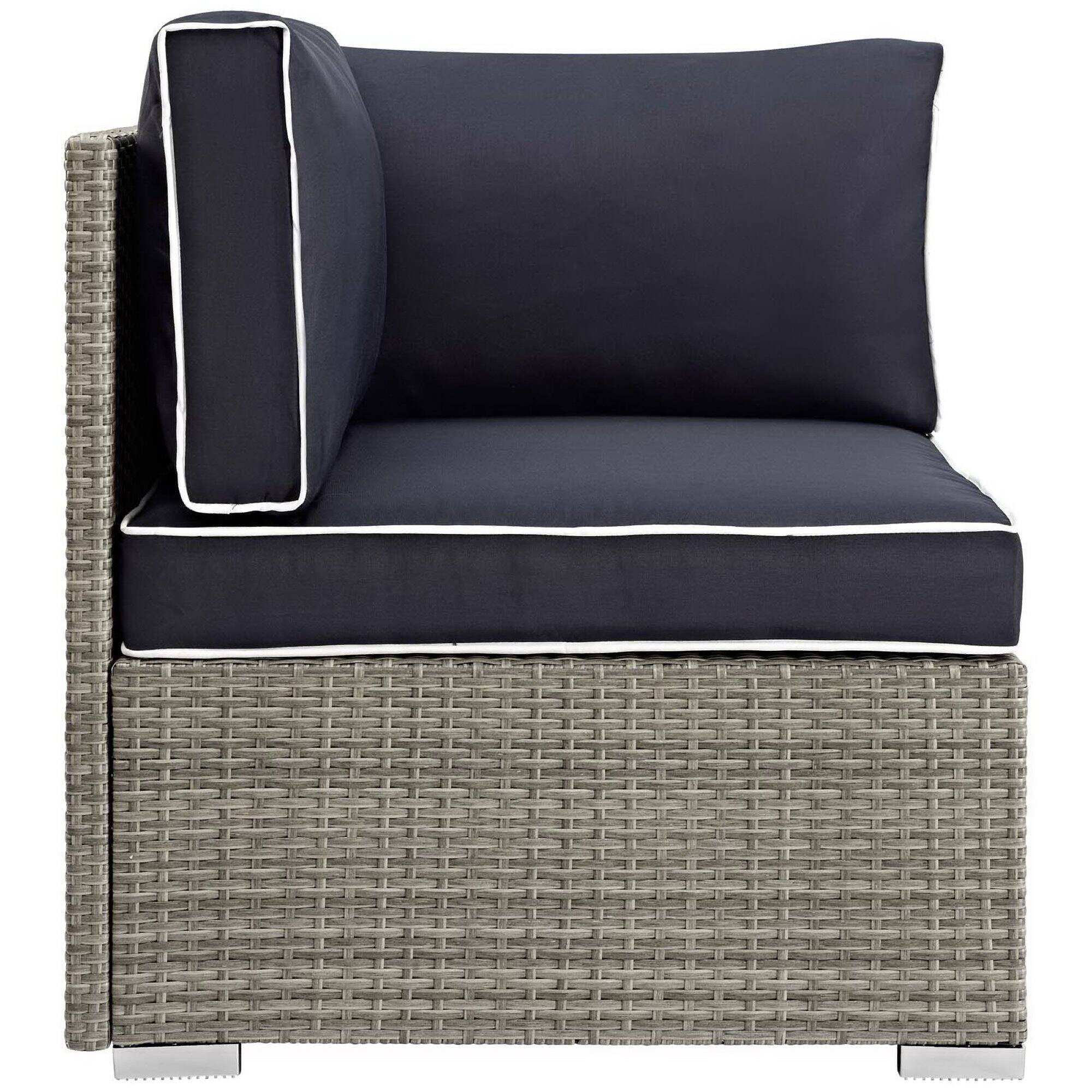 Left. Modway - Repose Outdoor Patio Corner by Modway - Light Gray Navy.