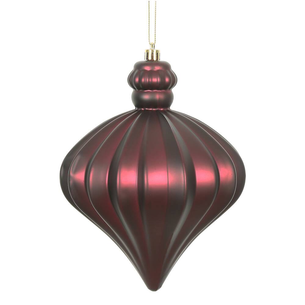 Front. Vickerman - Vickerman 6" Wine Matte Onion Drop 4 per Bag - Wine.