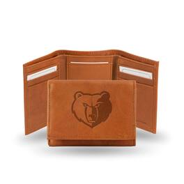 Rico Industries - Memphis Grizzlies NBA Team Logo Embossed Brown Leather Trifold Wallet - Multi
