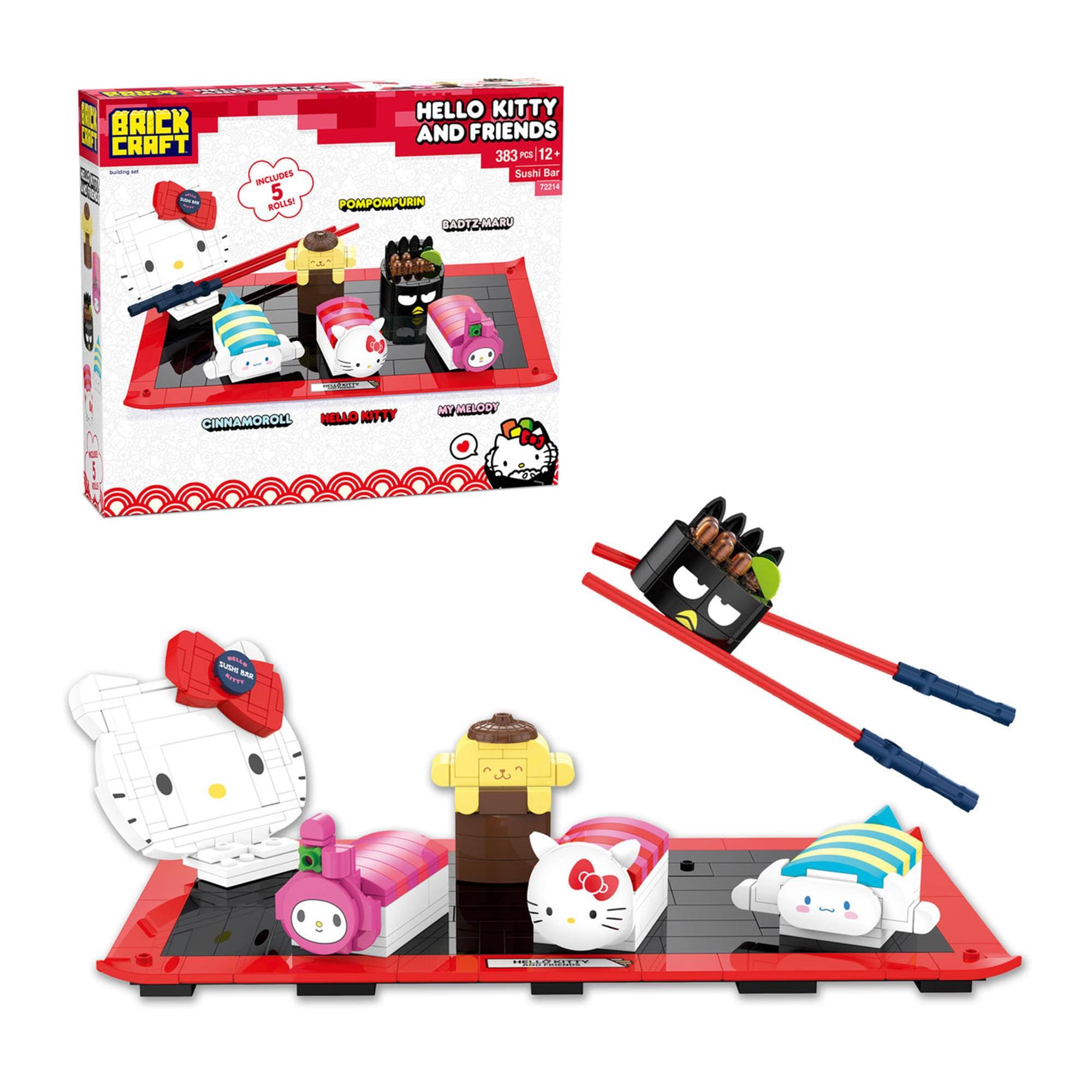 HELLO KITTY BRICK AND FRIENDS CRAFT 383 PCS 12+ INCLUDES 5 BOLLSI POMPOMPURIN BADTZ-MARU CINNAMOROLL HELLO KITTY MY MELODY