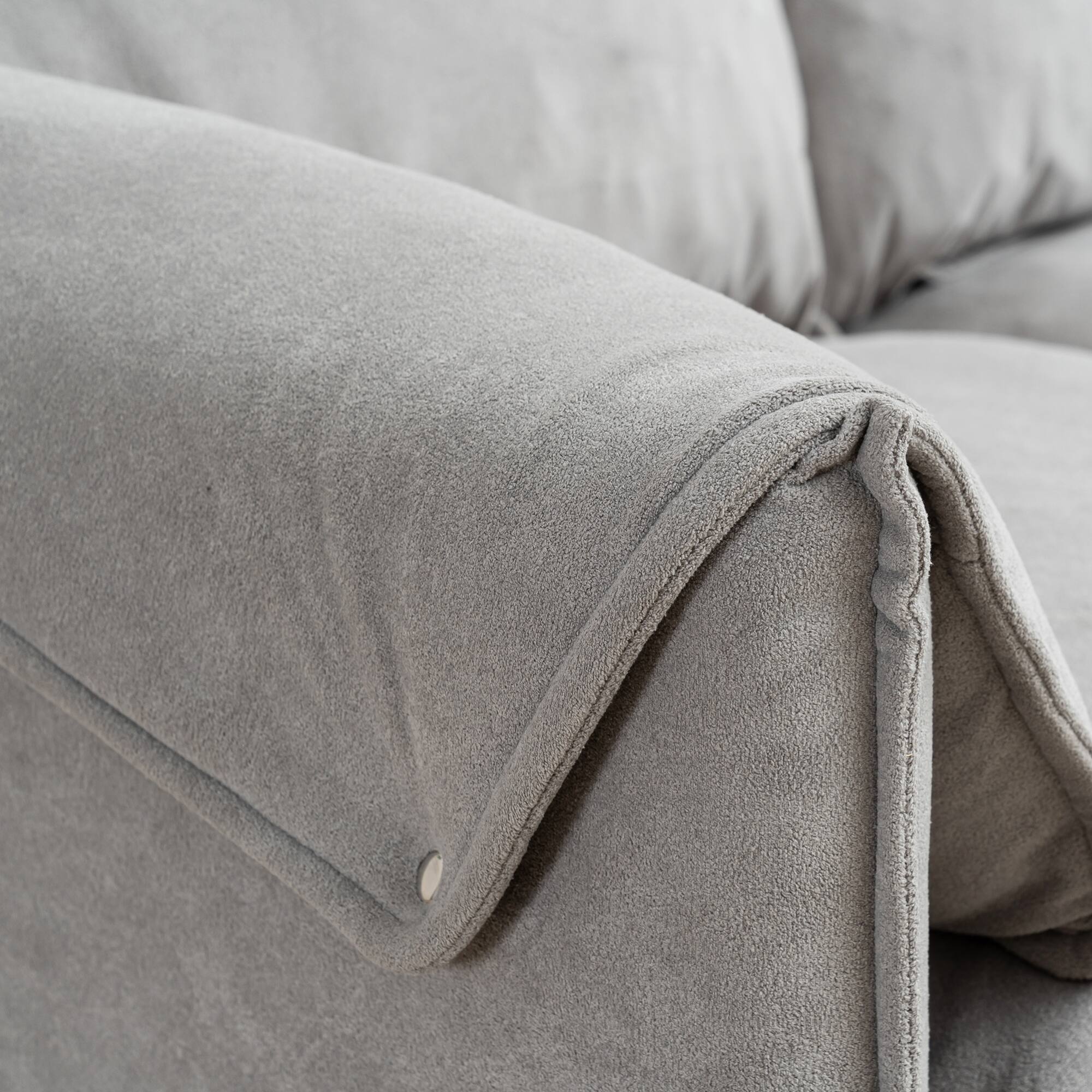 Alt View 1. GOODSILO - Convertible L-Shaped Combination Sofa with Storage Footstools for Living Room, Bedroom, or Office Spaces - Grayish.