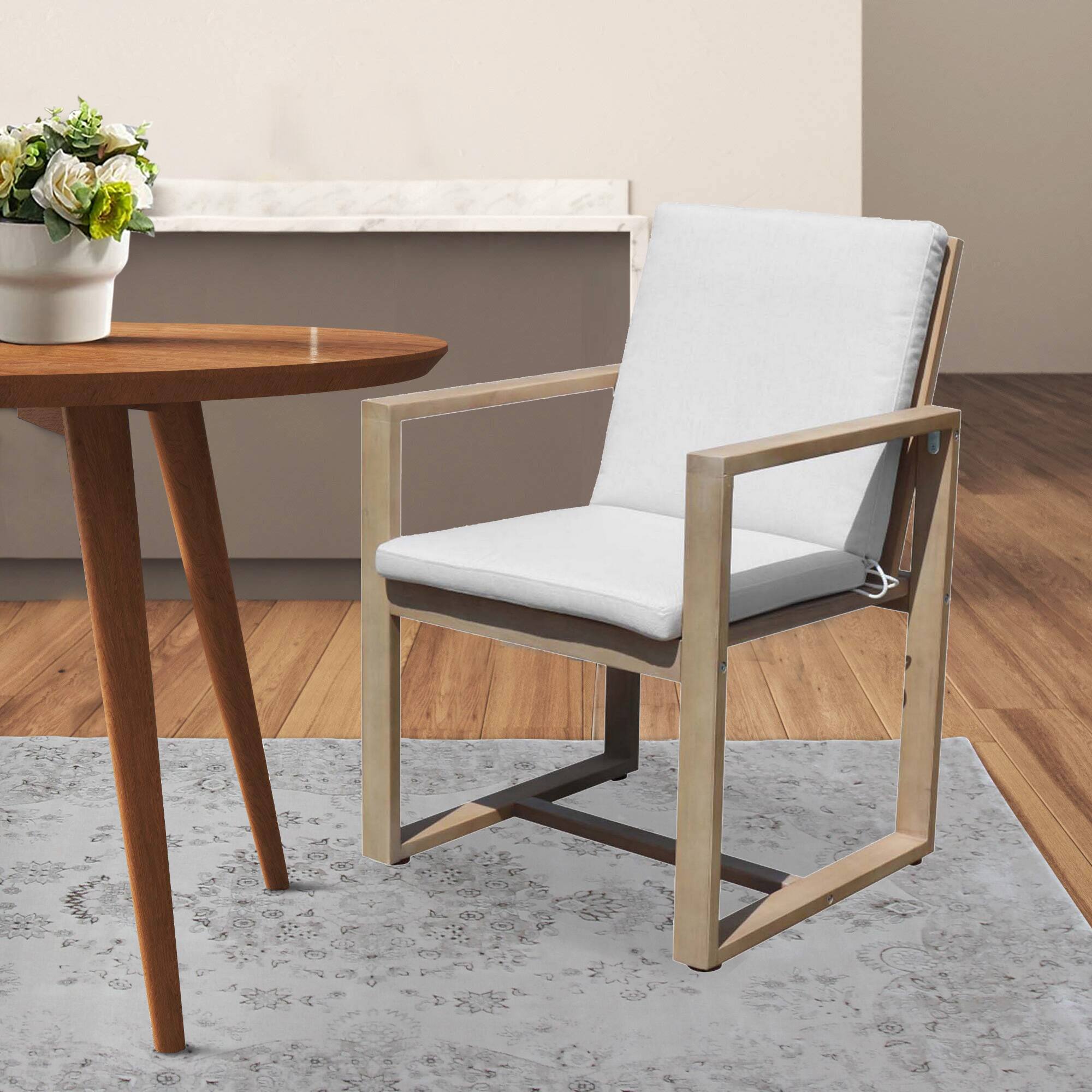 Alt View 2. Manhattan Lane - Neji 24 Inch Dining Chair, Natural  Eucalyptus Wood, Thick Cushion - Brown.