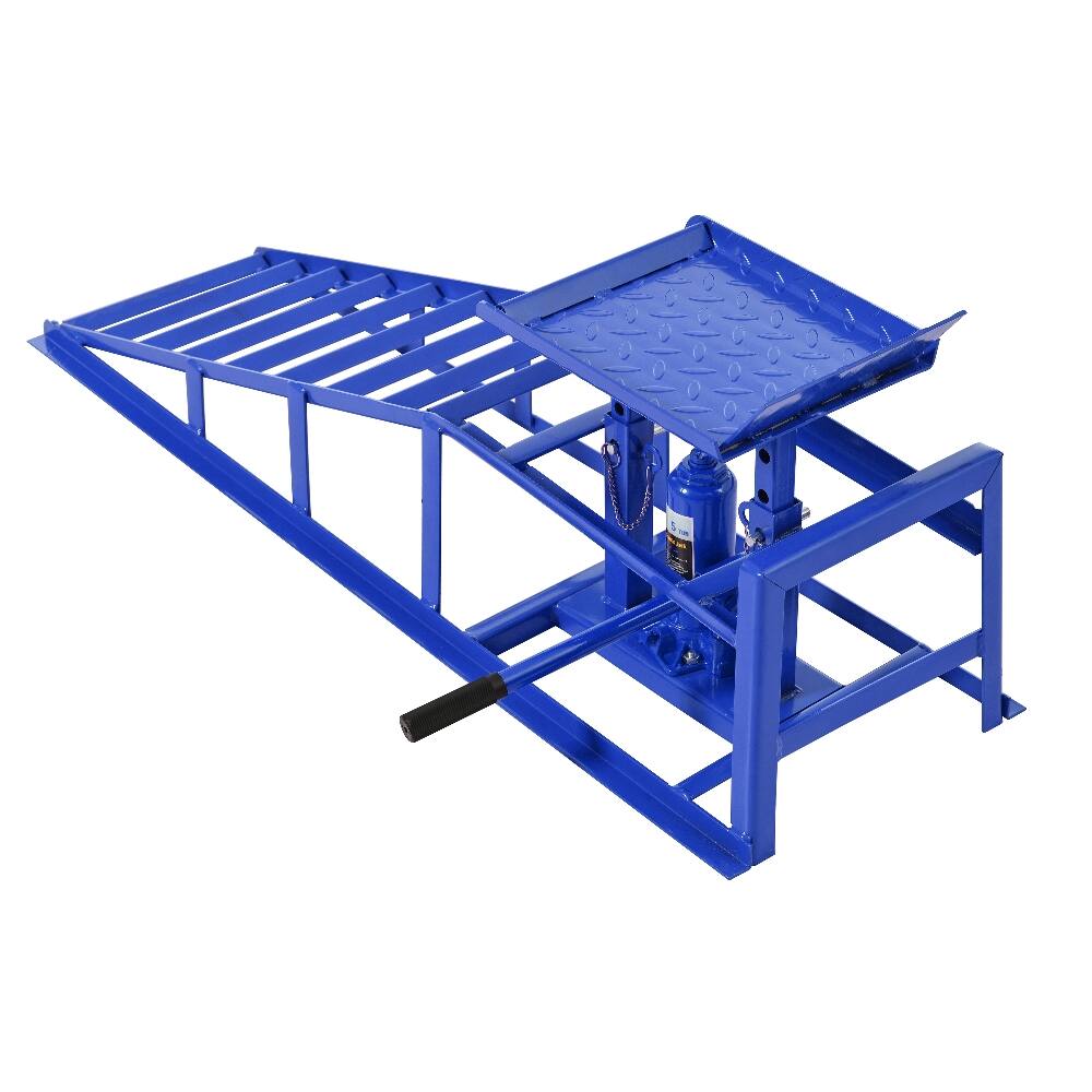 Alt View 4. Ropilly - Ropilly 5 Ton Hydraulic Car Ramps 10000 Lbs Truck Service Ramps Adjustable Height Auto Repair Lift 2 Pack Blue.