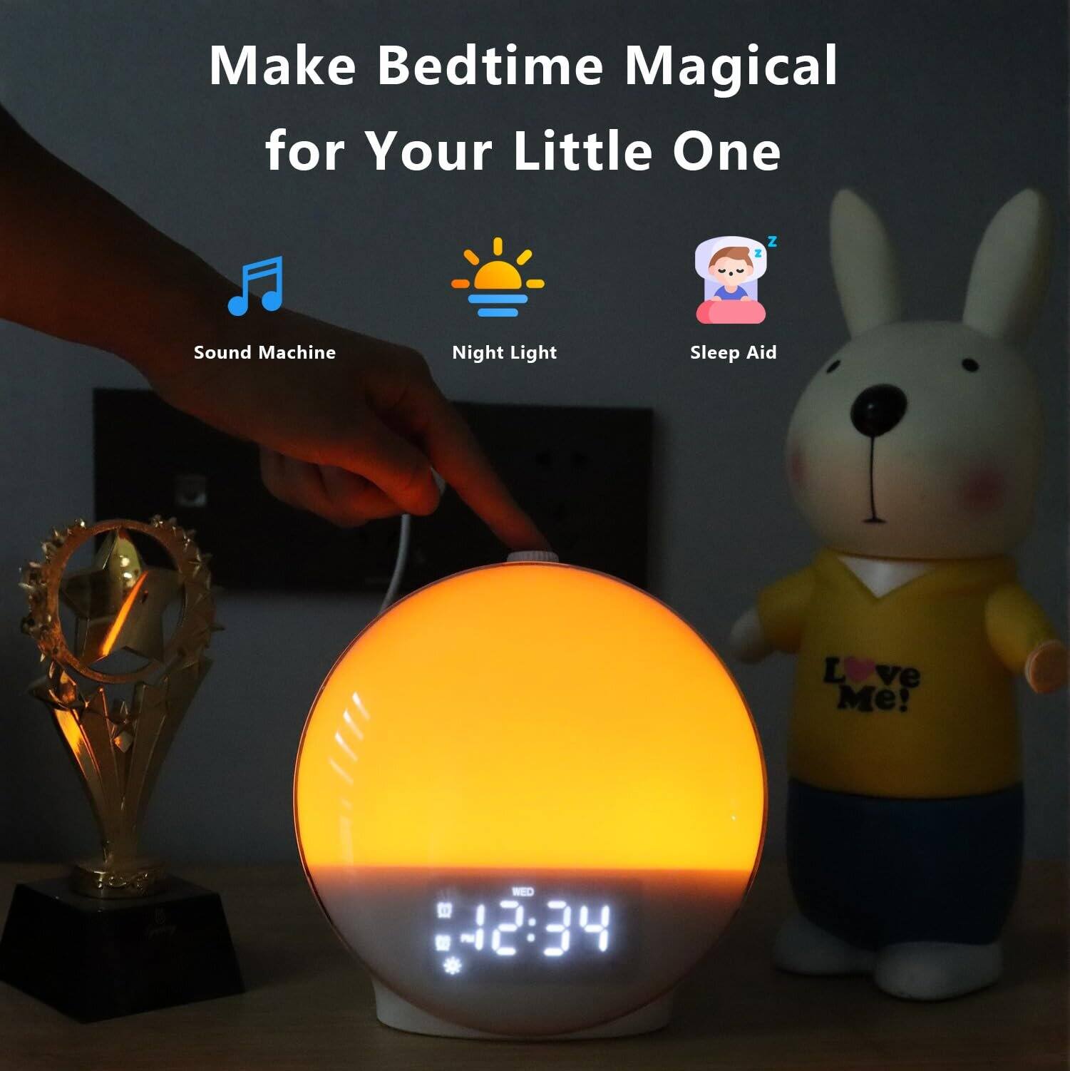Make Bedtime Magical for Your Little One

- Sound Machine
- Night Light
- Sleep Aid

WED 12:34