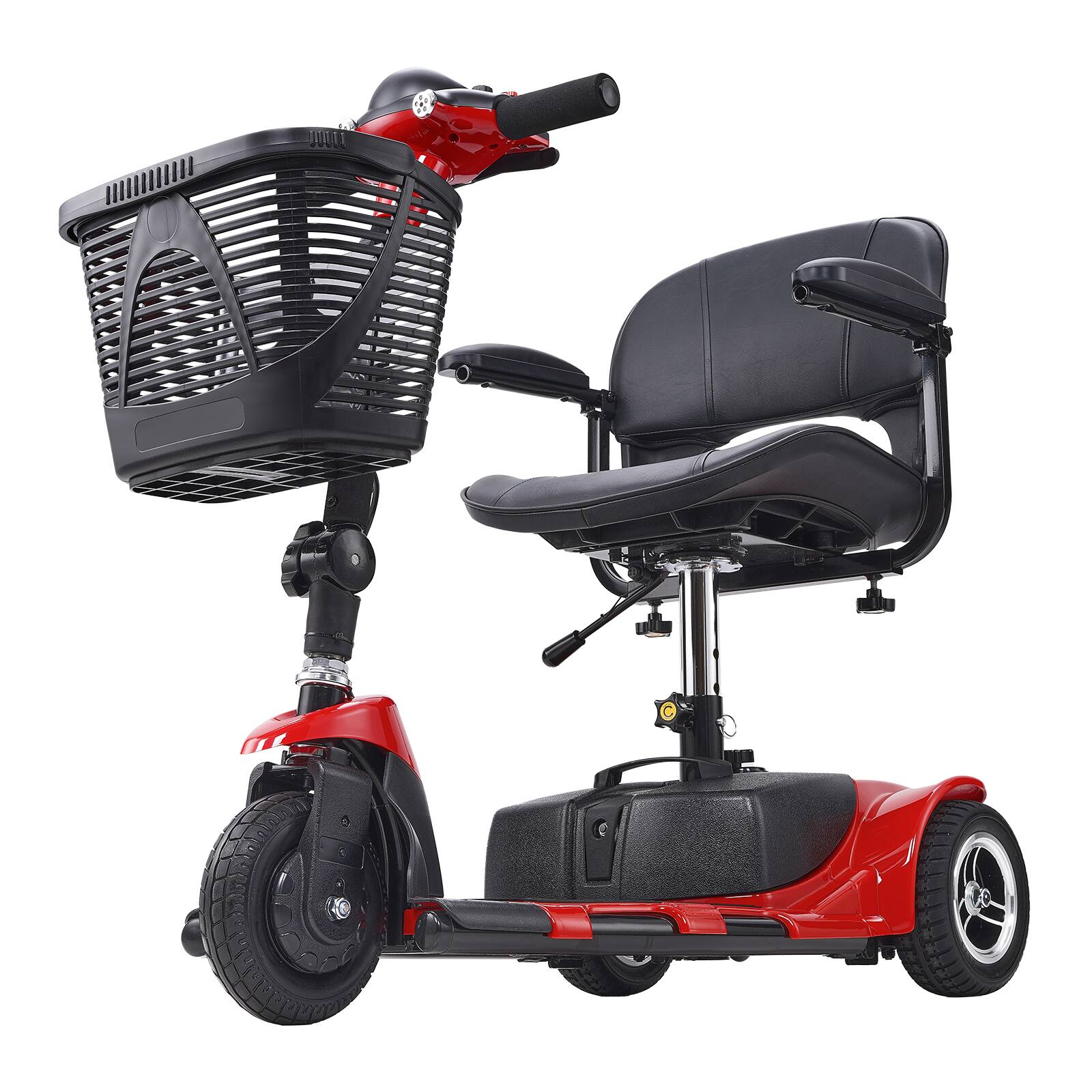 Alt View 5. VEVOR - 3 Wheel Folding Mobility Scooter for Adults & Seniors, Heavy-Duty Electric Powered Mobility Scooter & 12 Mile Long Range - Black;Red.