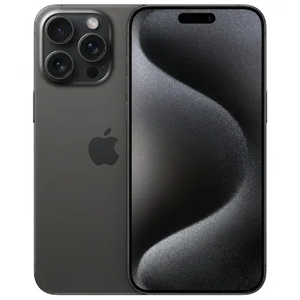 Front. Apple - Refurbished Apple iPhone 15 Pro Max A2849 6.7" 512GB Black Titanium - Unlocked - Black.