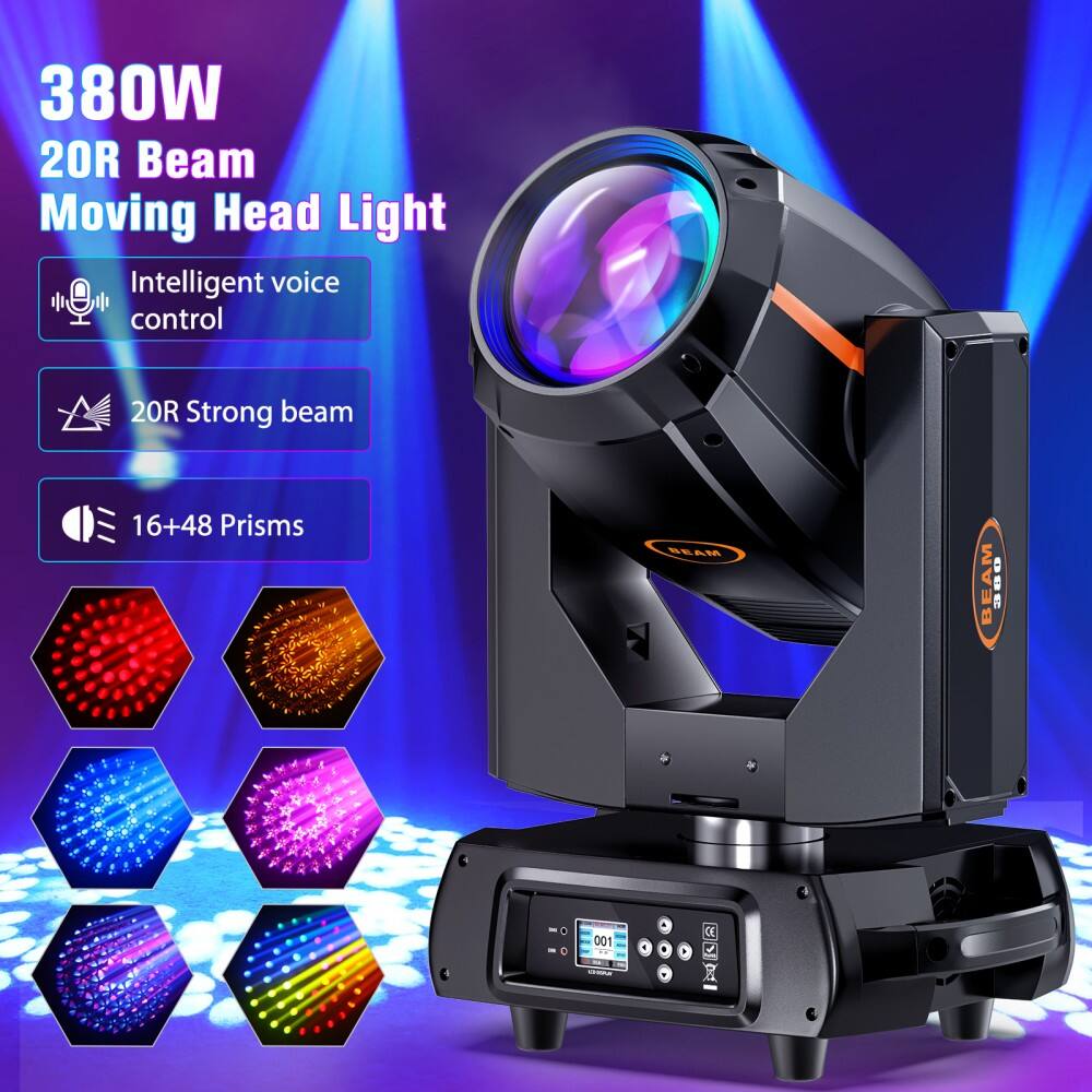 380W 20R Beam Moving Head Light

- Intelligent voice control
- 20R Strong beam
- 16+48 Prisms

BEAM 80 001