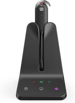 Yealink - Wireless DECT Headset WH63 E2, Teams Certified, Single Ear (Mono) Convertible Headset, Connects to Desk Phone - Black