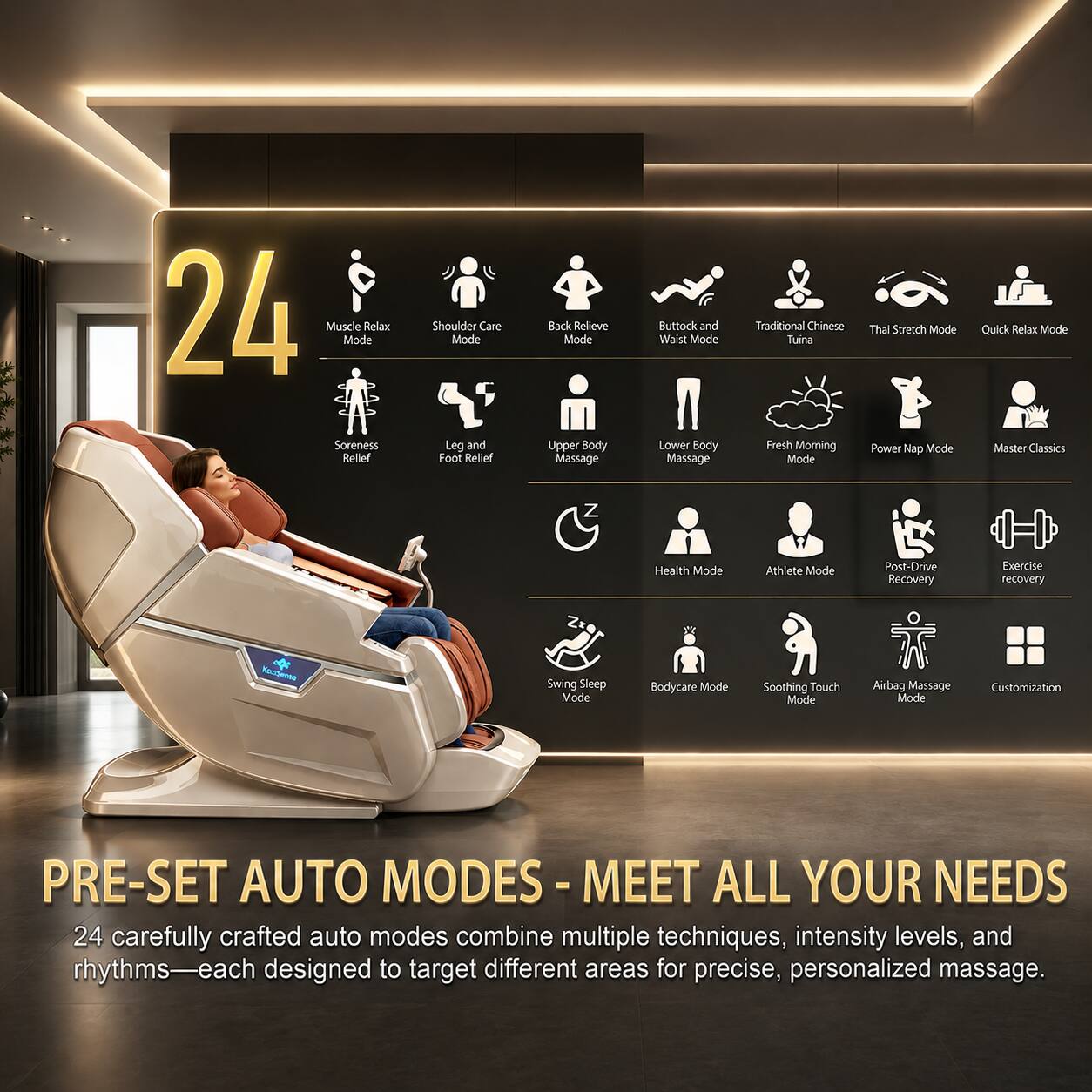 KoziSense KZ L66 Dual 4D+3D Luxury Massage Chair,Deep Zero Gravity