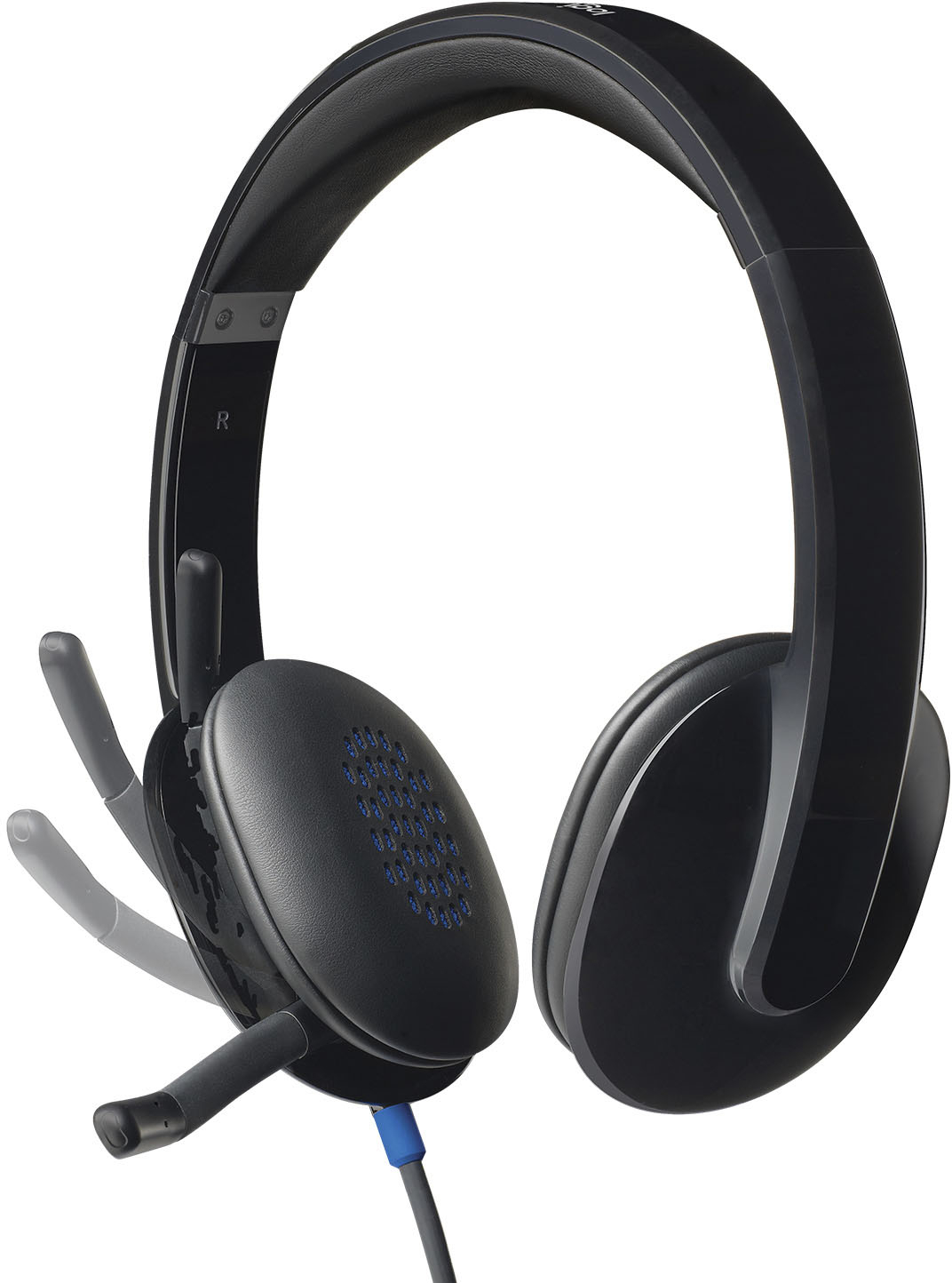 Angle View: Logitech - H540 Wired On-Ear Headset - Black