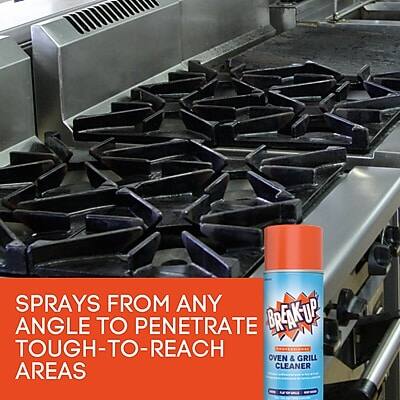 SPRAYS FROM ANY ANGLE TO PENETRATE TOUGH-TO-REACH AREAS

BREAK-UP
OVEN & GRILL CLEANER