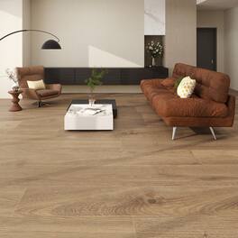 Dotfloor - Superoak PLUS Laminate Flooring - 72.7"x9.6" Planks, 6 Planks/Box (27.09 sq ft/Box), 12mm Thick, AC5 Wear Rating - Classic Hickory