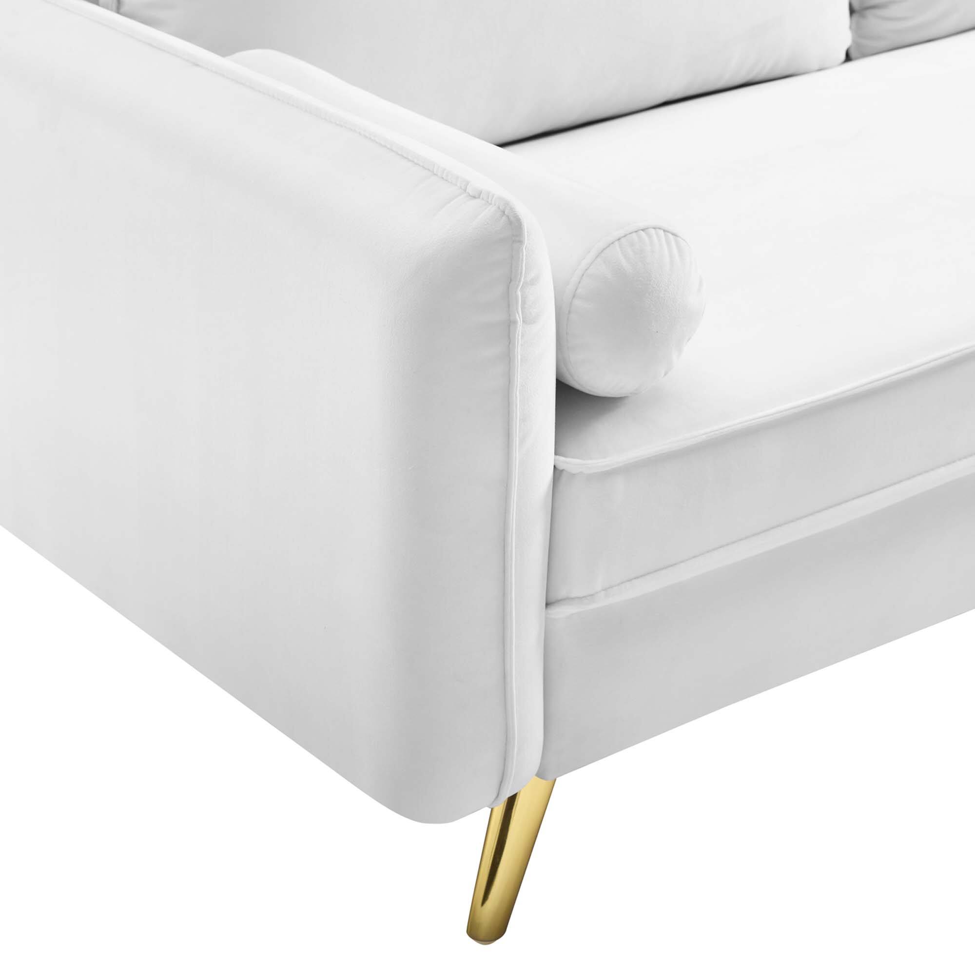 Alt View 3. Modway - Revive Performance Velvet Sofa by Modway - White.