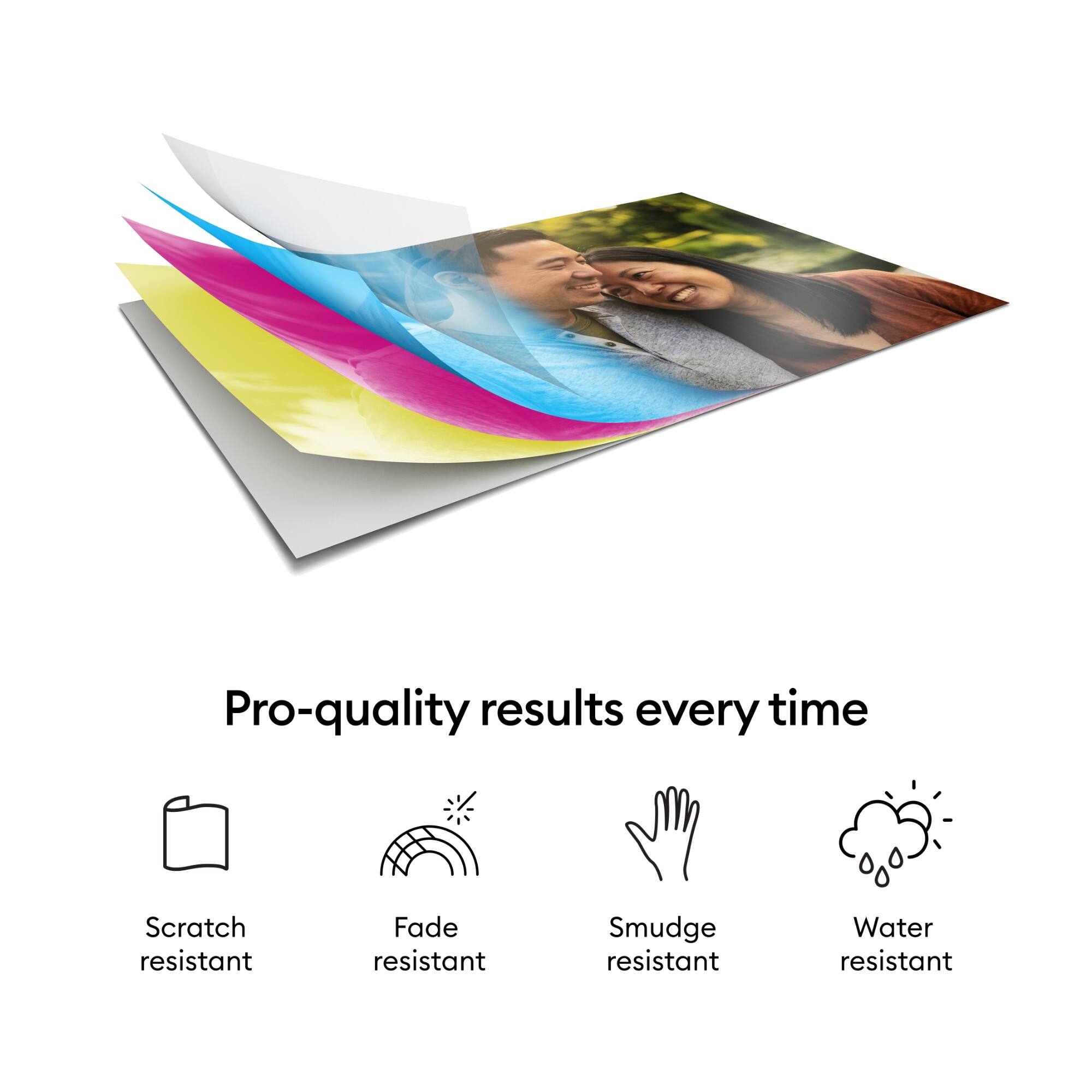 Pro-quality results every time

- Scratch resistant
- Fade resistant
- Smudge resistant
- Water resistant