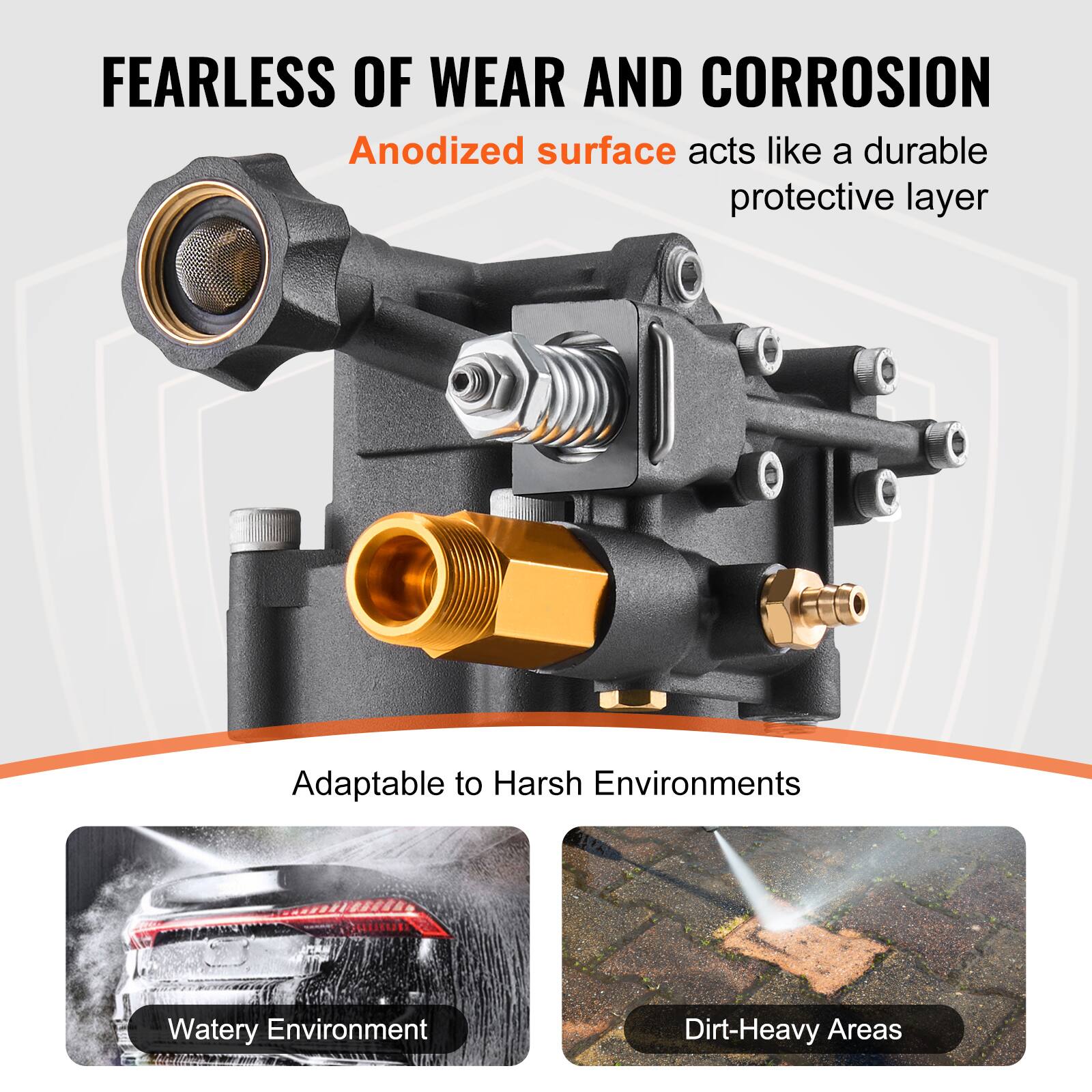 FEARLESS OF WEAR AND CORROSION  
Anodized surface acts like a durable protective layer  

Adaptable to Harsh Environments  
- Watery Environment  
- Dirt-Heavy Areas