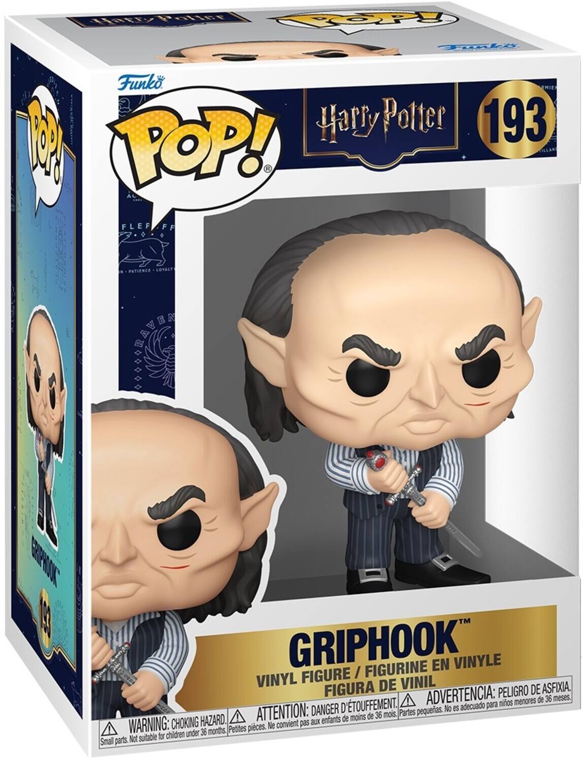 Funko POP! Harry Potter 193  
Griphook  
Vinyl Figure / Figurine en Vinyle / Figura de Vinil  
Advertencia: Peligro de Asfixia.  
Attention: Danger d'Étouffement.  
Warning: Choking Hazard.  
Not suitable for children under 36 months.  
Ne convient pas aux enfants de moins de 36 mois.