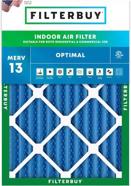 Filterbuy - 16x18x2 MERV 13 Smoke & Allergy Defense, Electrostatic Pleated HVAC AC Furnace Air Filters Replacement (1-Pack) - Blue