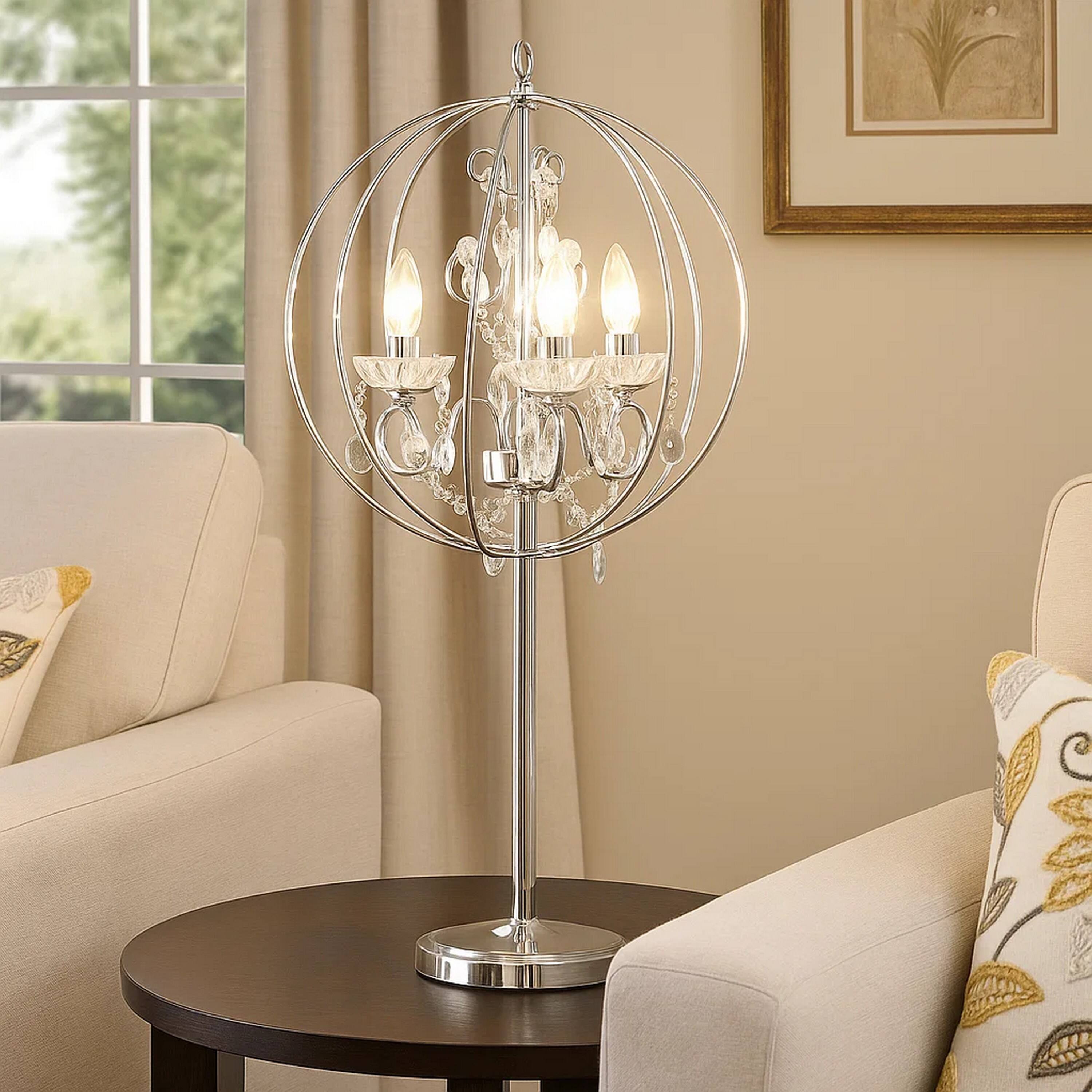 Alt View 2. Manhattan Lane - Shine 31 Inch Table Lamp, Chandelier Style, Crystal and Metal, Chrome - Chrome.