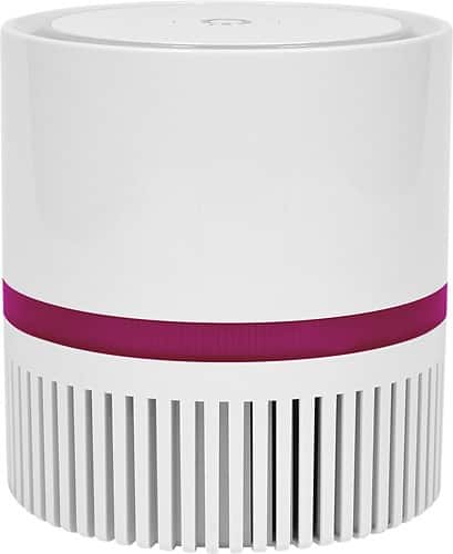 Front. Therapure - Desktop Air Purifier - White/Pink.