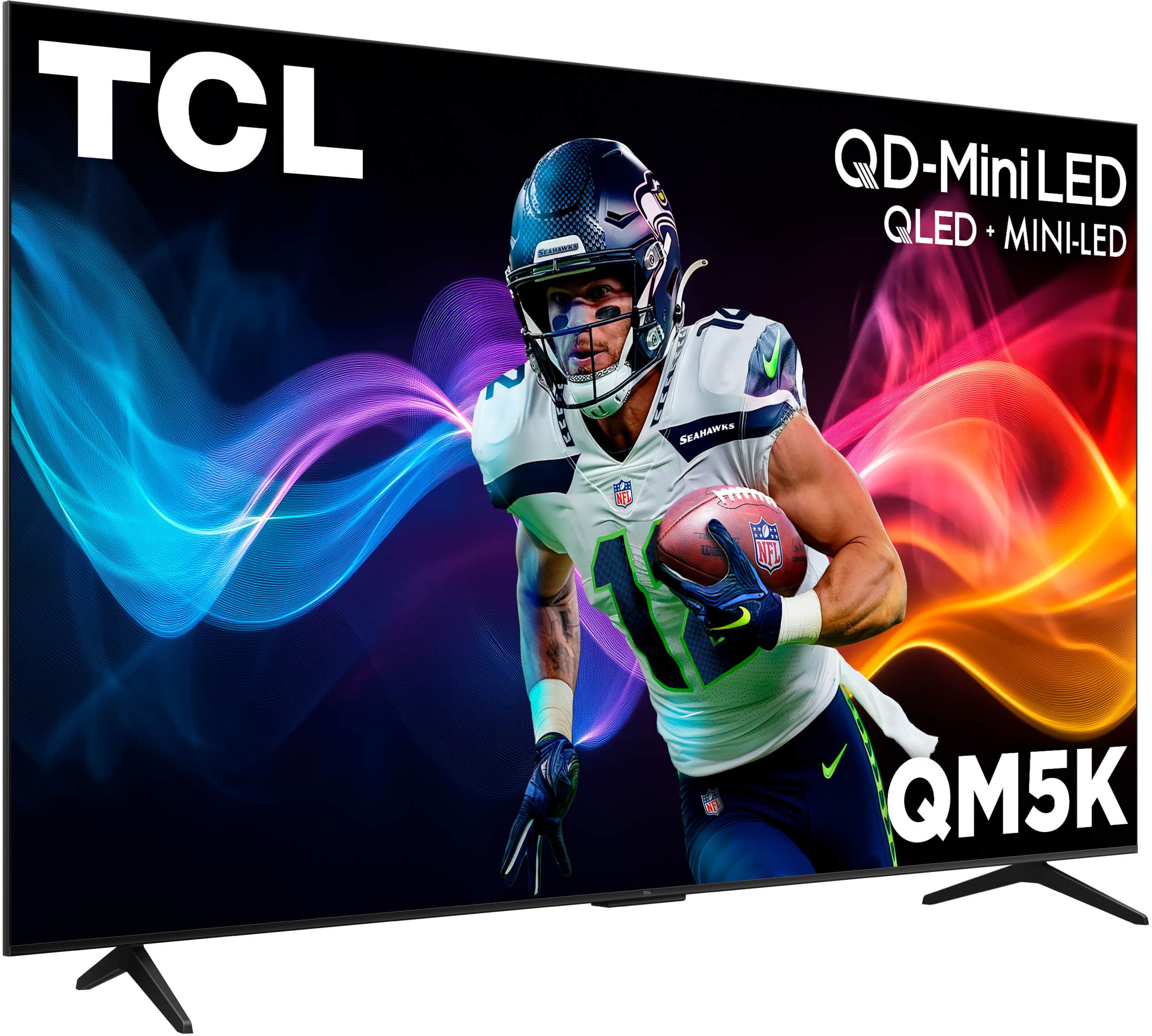 TCL 85" Class QM5K Series 4K UHD QD-Mini LED Smart TV with Google TV (2025) front and back view