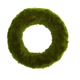 BreeBe - 18” Moss Artificial Wreath - Green