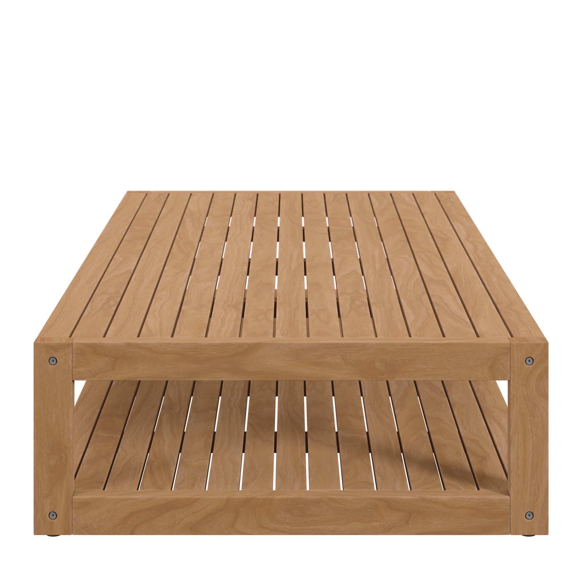 Alt View 1. Modway - Carlsbad Teak Wood Outdoor Patio Coffee Table by Modway - Natural.