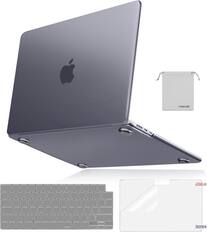 Front. mosiso - MacBook Air 15 inch Case M5 A3448 M4 A3241 N3 A3114 M2 A2941 2026-2023, Matched Laptop Color, 3 in 1 Kit Hard Shell - Space Gray Clear.