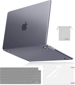 mosiso - 4-in-1 Hard Shell Case Kit for 15-inch MacBook Air (A3448 A3241 A3114 A2941) - Space Gray Clear