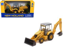 New Holland B110C Backhoe Loader Diecast Model by New Ray - Yellow