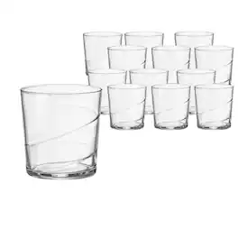 Bormioli Rocco - Bodega Swirl Negroni Glasses Set of 12, 12 Oz Spiral Tumblers - Clear