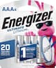 Front. Energizer - Ultimate Lithium AAA Batteries (4-Pack) - Silver.