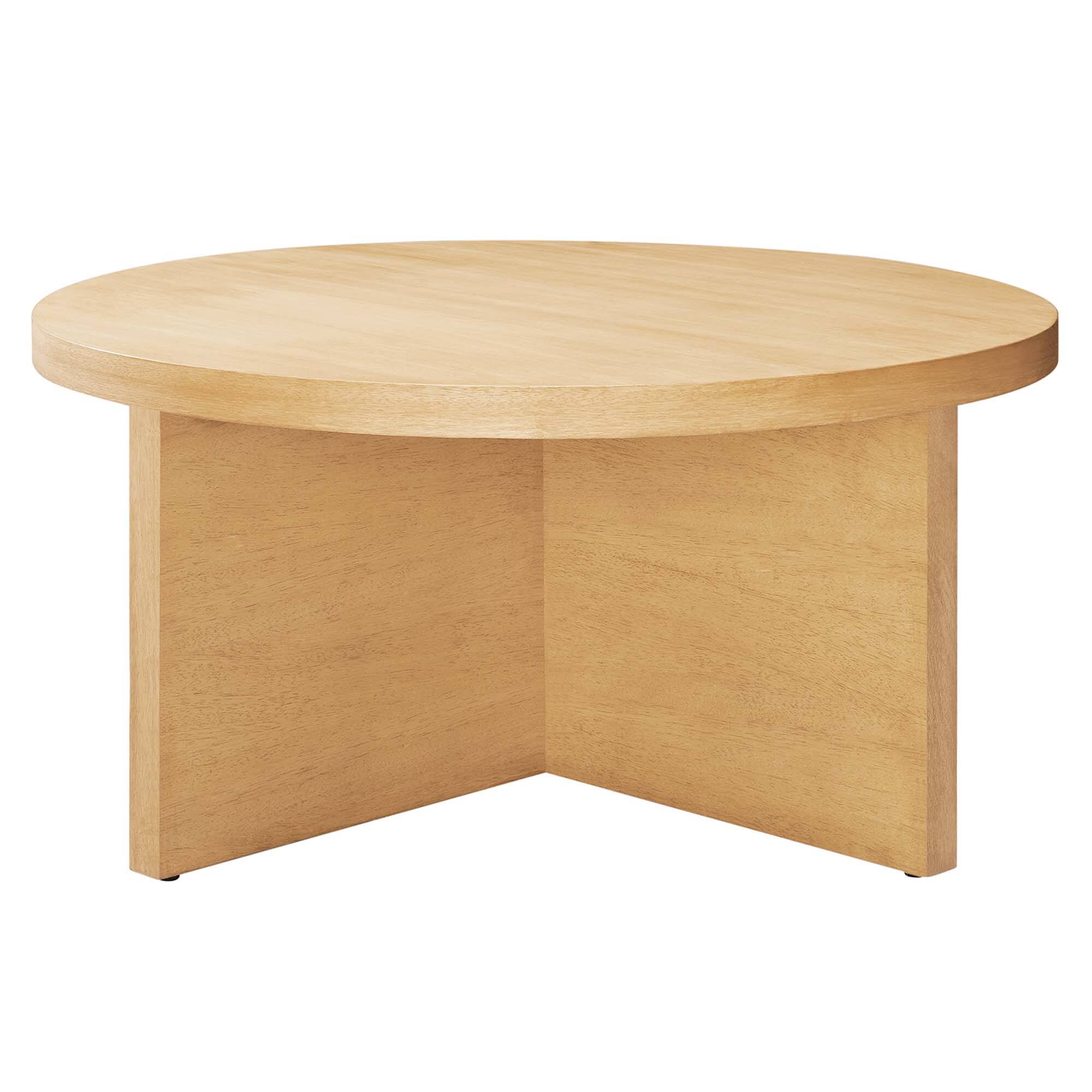 Angle. Modway - Silas Round Wood Coffee Table by Modway - Natural.