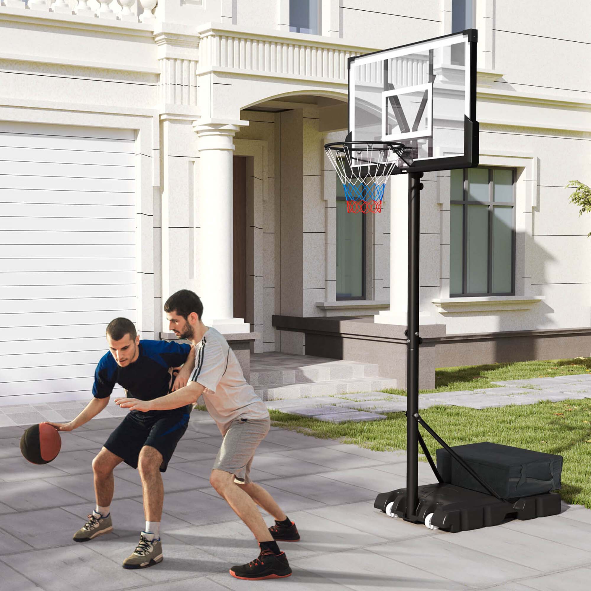 Alt View 1. Costway - Costway Basketball Hoop Outdoor System with 45 Inch Shatterproof PC Backboard Wheels - Black.