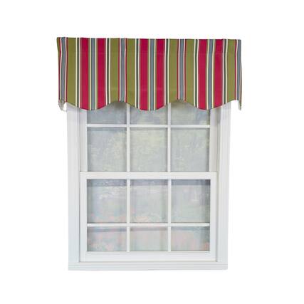 Front. RLF Home - RLF Home Nigel Stripe Provance 100% Cotton Rod Pocket Lined Window Valance 50" x 17" Multi - Multi.