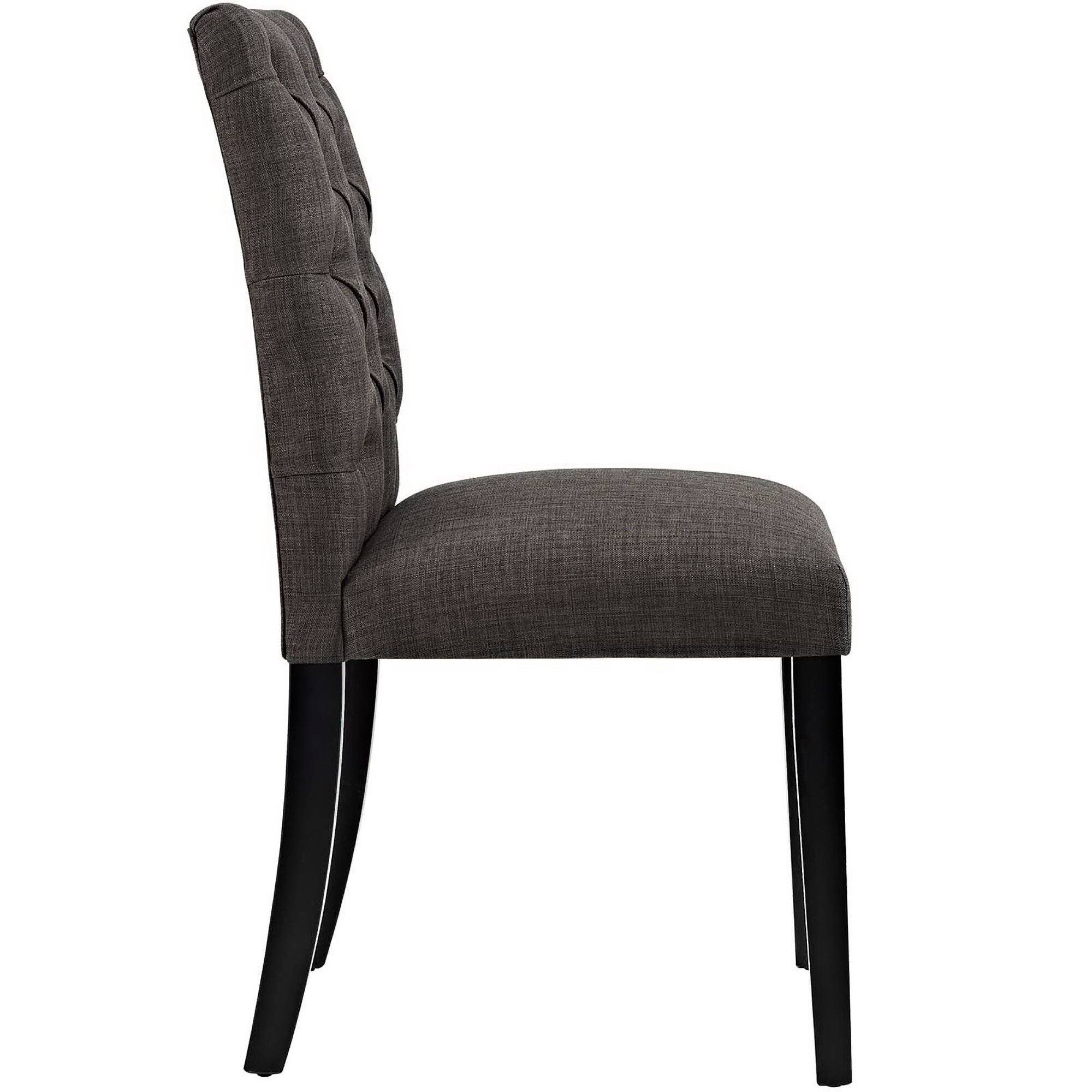 Left. Modway - Duchess Button Tufted Fabric Dining Chair by Modway - Brown.